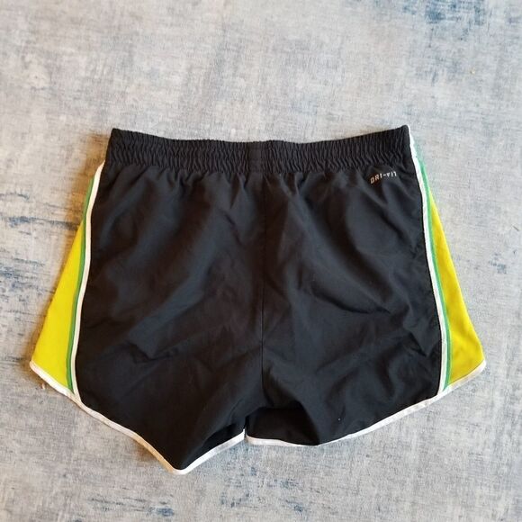 Womens Nike Dri Fit Tempo Running Shorts Black Yellow Green Size XS - Picture 2 of 5